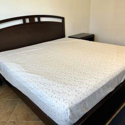 King platform bed frame w/night stands (mattress not included)