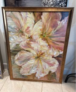 Large Textured Floral Wall Art