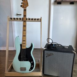 Squier Limited-Edition Classic Vibe ’70s Precision Bass (Surf Green) + Rumble 25 Bass Amp for Sale!