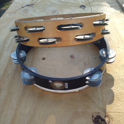 2 VINTAGE. 10 INCH  TAMBOURINE. 