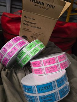 KXSPLABE Fluorescent Raffle Tickets Rolls