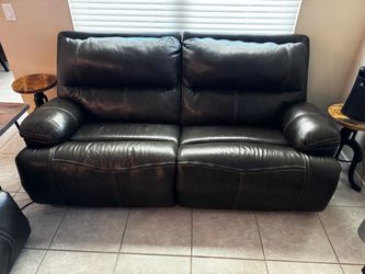 Ashley electric Italian leather recliner couch
