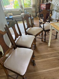 Set of 4 Vintage Wood Dining Chairs