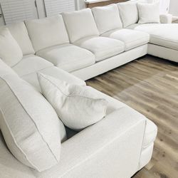 Potato Barn John Michael Designs Chaise Sectional, Revolution Performance Fabric “Natural” (Ivory)