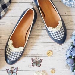Zara - Ballerinas Blue Shoes, Leather Flats Shoes, Women Shoes, Comfortable Flats, Vintage and Retro Shoes, Made in Argentina