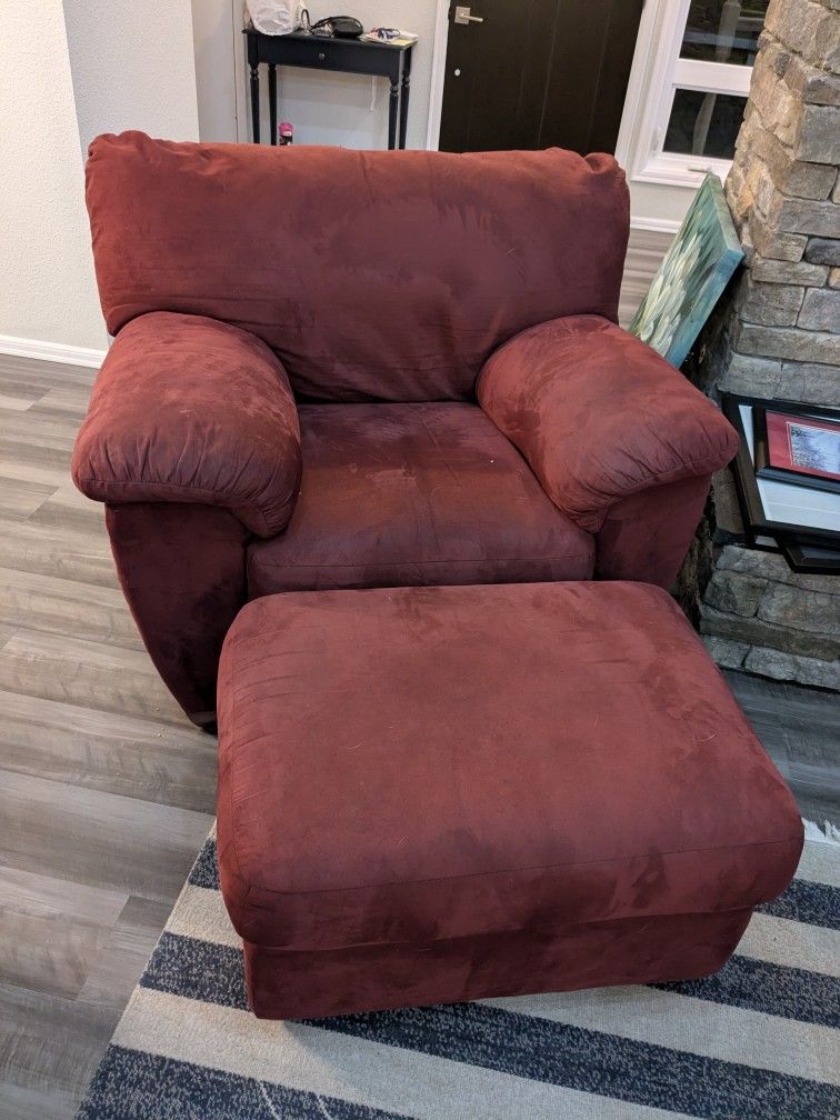 Ashley Furniture Red Chair and ottoman 