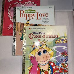 A Little Golden Book Set With Rare Miss Piggy Queen Of Hearts Book