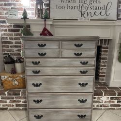 Beautiful Refinished Solid Wood Tall Dresser / Chest of Drawers 