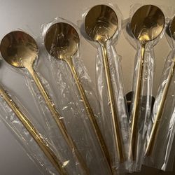 Gold Steel Espresso Spoons