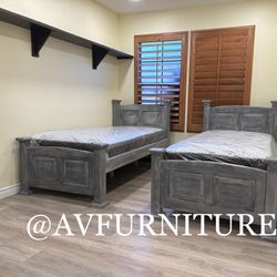 2 Twin Beds And 2 Mattresses