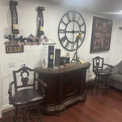 Bar Set With 2 Stools 