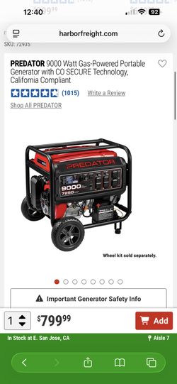 9000 Predator Has Generator