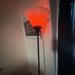 Floor Lamp With Red Bulb
