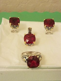 ZIRCONIA RUBY FINE JEWELRY SET $ 650