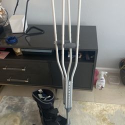 Adjustable Crutches And Orthopedic Boot