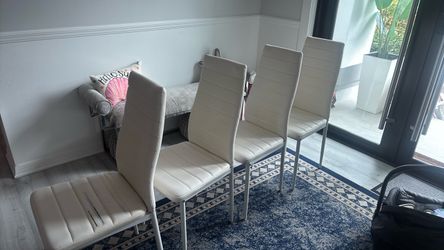 White leather chairs