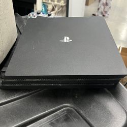 PlayStation 4 Pro + Clear DualShock Controller + Cables – Works Great