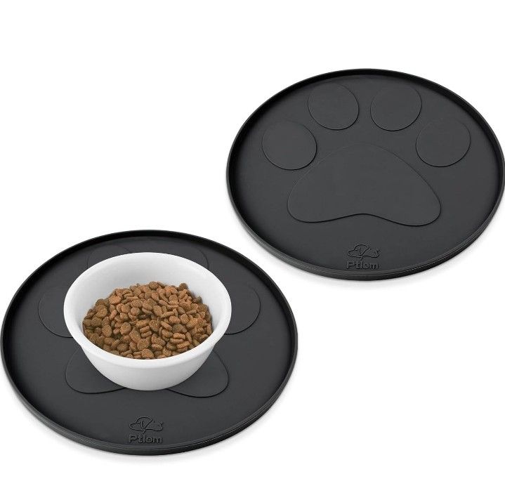 4 Pack Silicone Pet Feeding Mats for Food and Water, Foldable Pet Placemat Non-Slip Waterproof