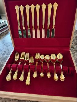 Flatware Rogers Goldtone stainless set