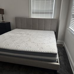 King memory foam mattress and Bed frame