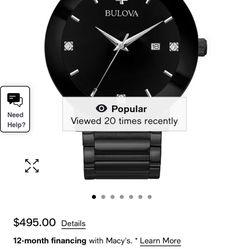 Men's Futuro Diamond-Accent Black Stainless Steel Bracelet Watch 42mm