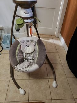 Fisher price baby swing with wall plug in for battery free operation