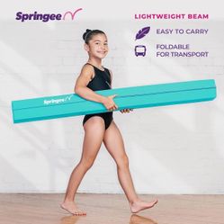 Springee 9FT Gymnastics Balance Beam - Thick Vinyl Foldable Non-Slip Extra-Firm Foam Floor Beams - Premium Home Training Equipment  NEW