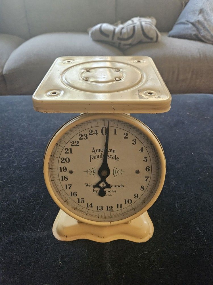 Adorable Vintage Kitchen Scale in Yellow