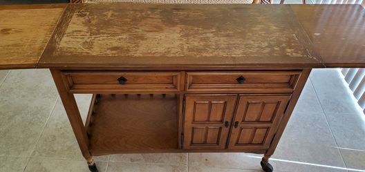 wooden buffet table