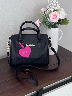 Juicy Couture Black Embossed Satchel Handbag