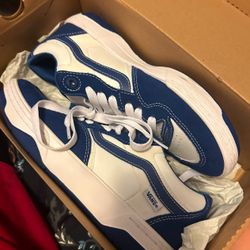 Blue White Vans 