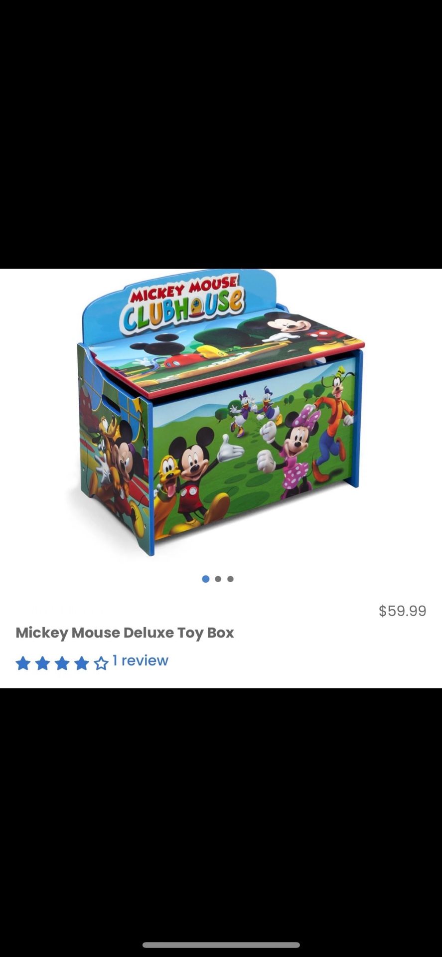 Mickey Mouse Deluxe Toy Box/ Kids/ Toys/ Organized/ Disney/ Mickey Mouse/ New