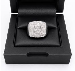 925 Sterling Silver 1.75CT MOISSANITE Iced Out Men’s Ring Size 9,10,11 or 12