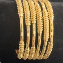 Gold Plated Set Of 6 Bangles 2.6