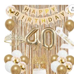 Trgowaul 40th Birthday Party Decoration Supplies Kit