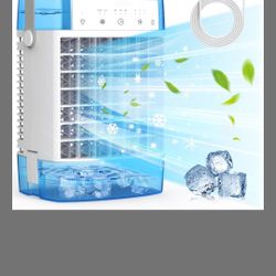 RCCVEI Portable Air Conditioners,3-Speed Small AC Unit, Evaporative Air Cooler with Timer function,7-Color Nightlight,Double Tank, 2 Mist modes,Person