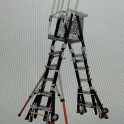 Little Giant Ladders Cage Ladder 375lbs Telescoping Platform Ladder 