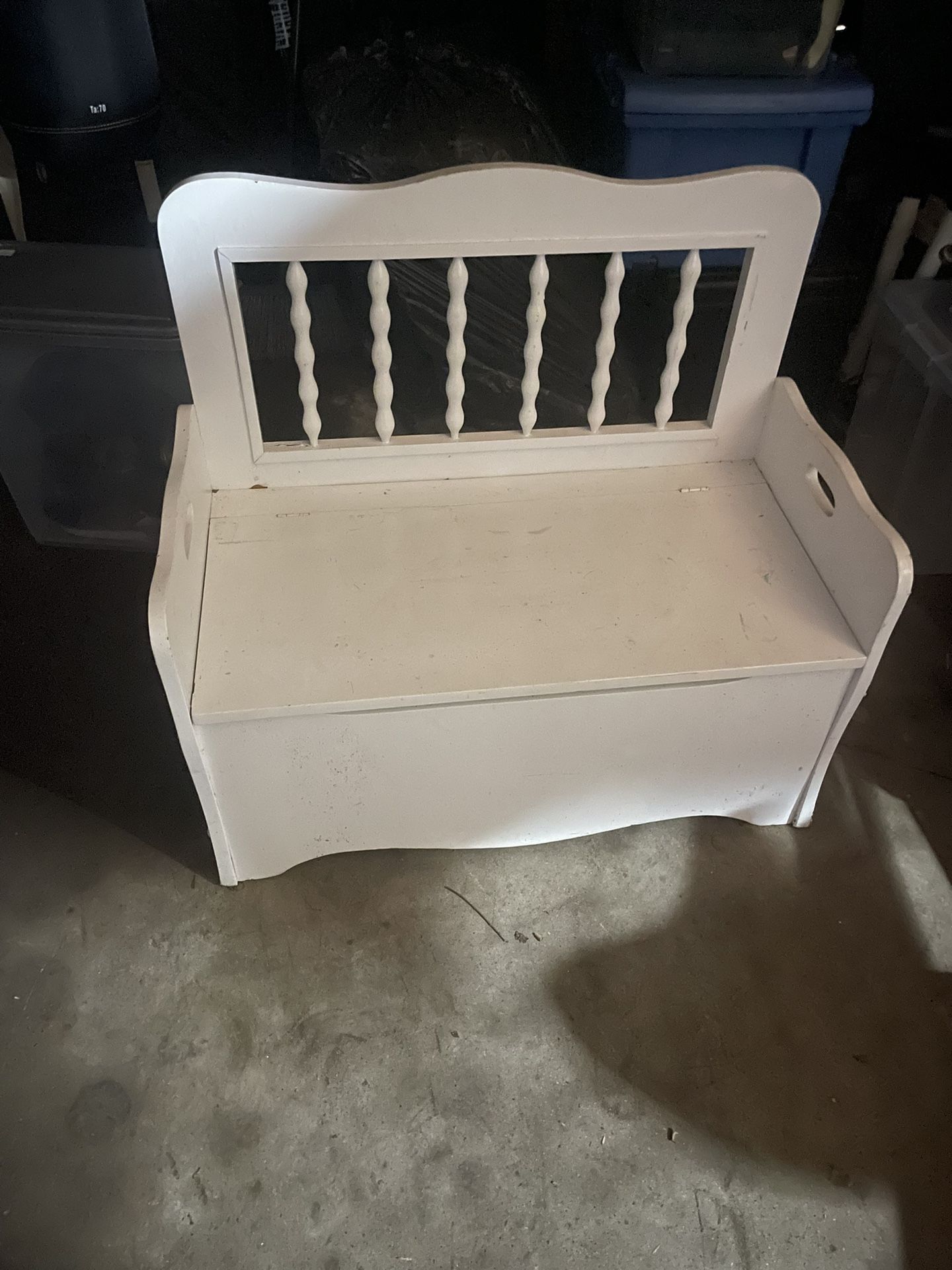 White Bench Toy Chest
