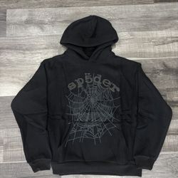 spider black on black hoodie Size L new