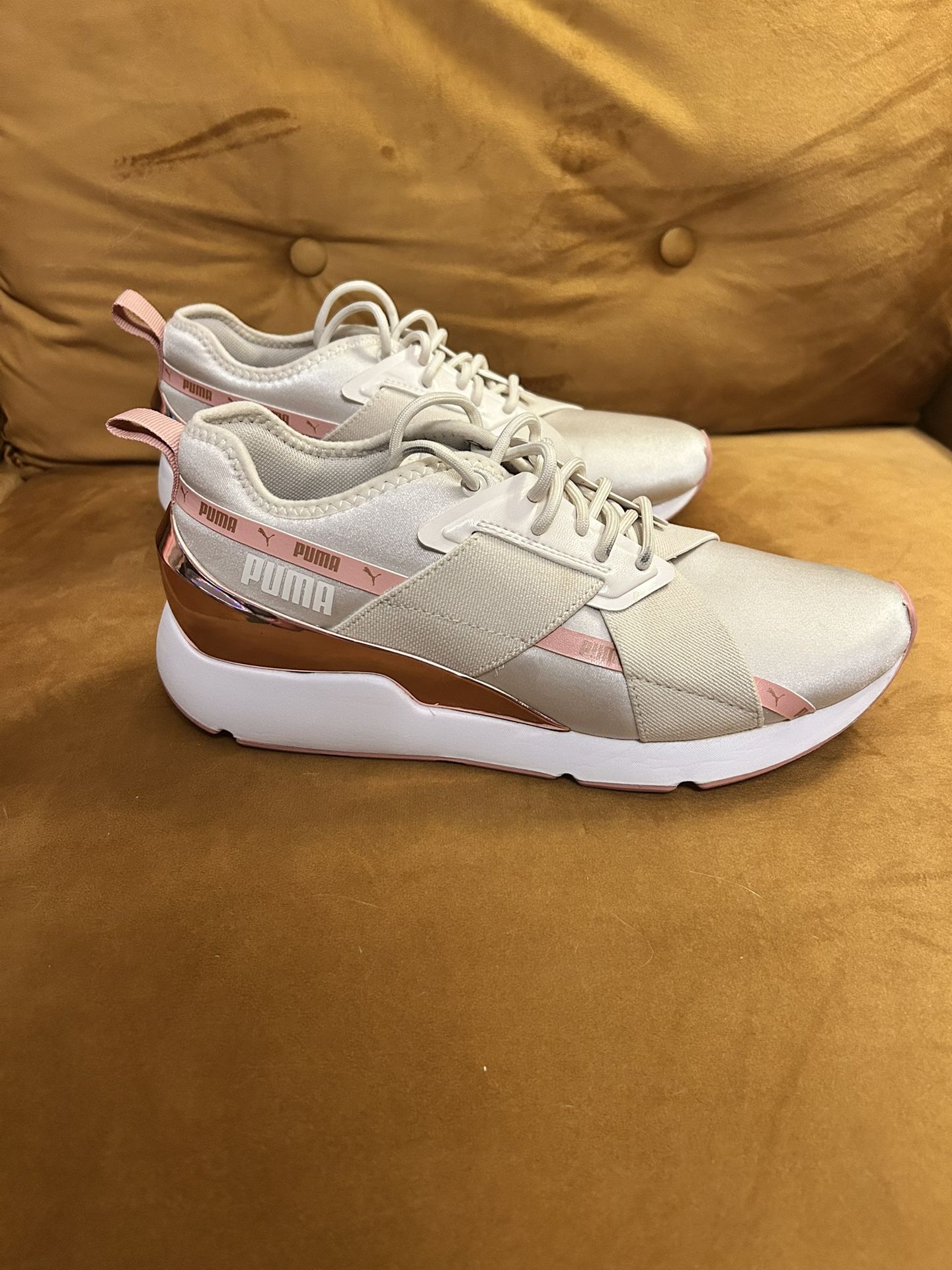 Puma metallic pink sneakers