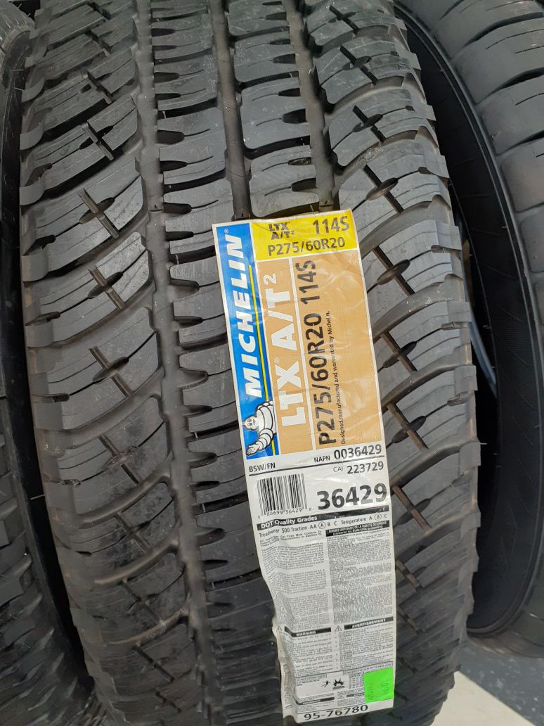 275/60/20 MICHELIN LTX AT2 TIRES, FREE INSTALLATION AND BALANCE