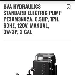 BVA HYDRAULICS STANDARD ELECTRIC PUMP $$$Deal
