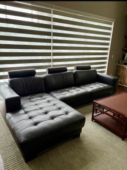 Scan design leather couch.