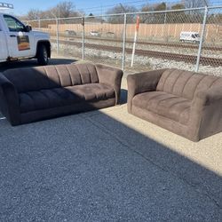 Brown Sofa & Loveseat