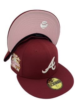 7 3/8 Braves Fitted Cap in Burgundy