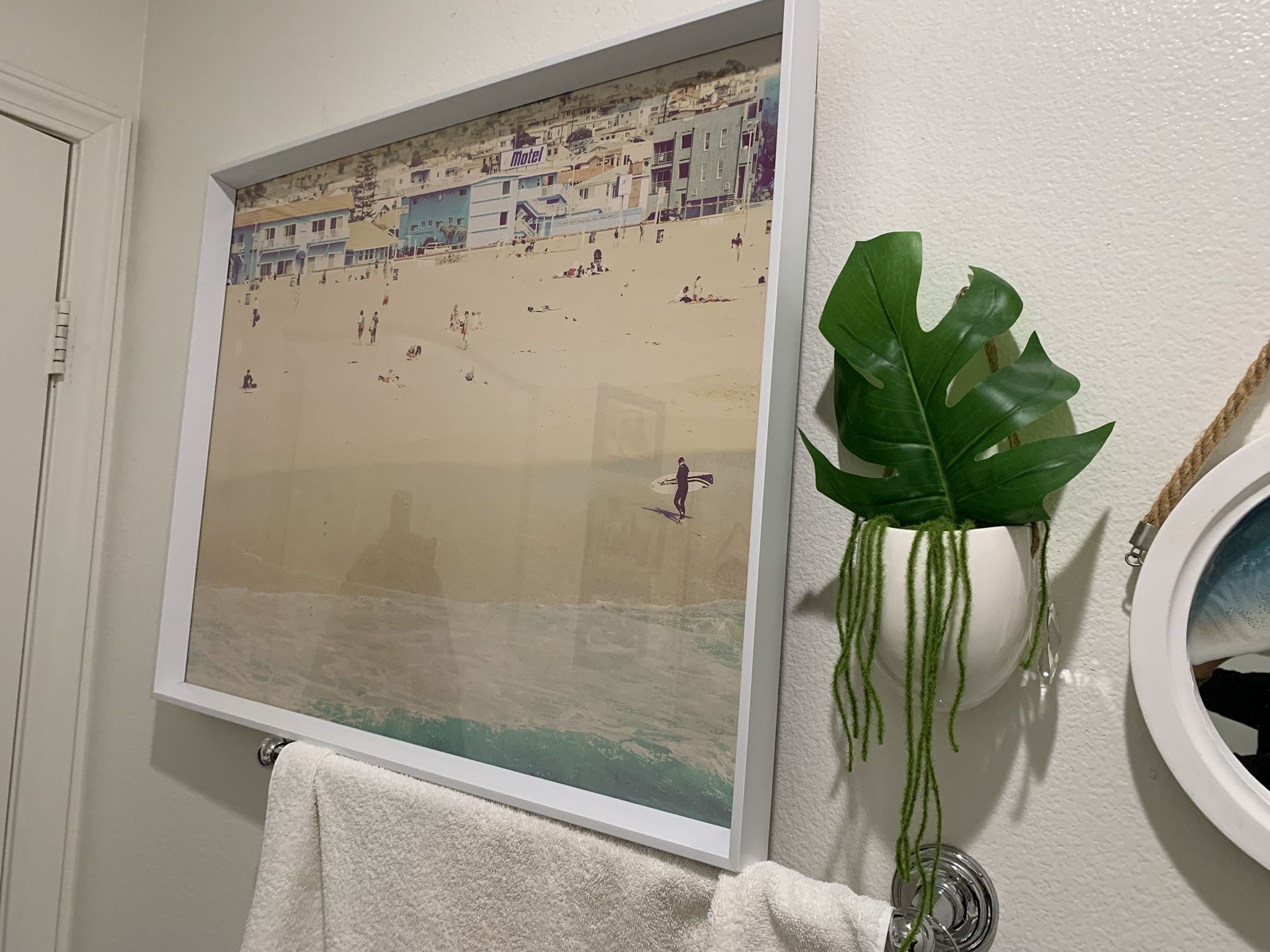 Retro Beach Wood Framed Art Photo Large