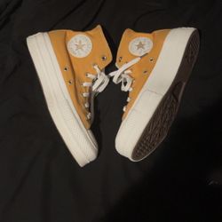 Converse High-Tops in Bright Yellow and White