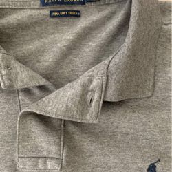 Polo Ralph Lauren  Men's Size L Pima Soft Touch Gray Shirt Collared Pony Logo