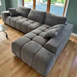 Grey Modern NEW Couch Sectional Sofa 