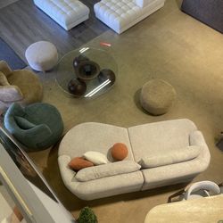 Palermo Mocha Curved Living Room Set / 4pc